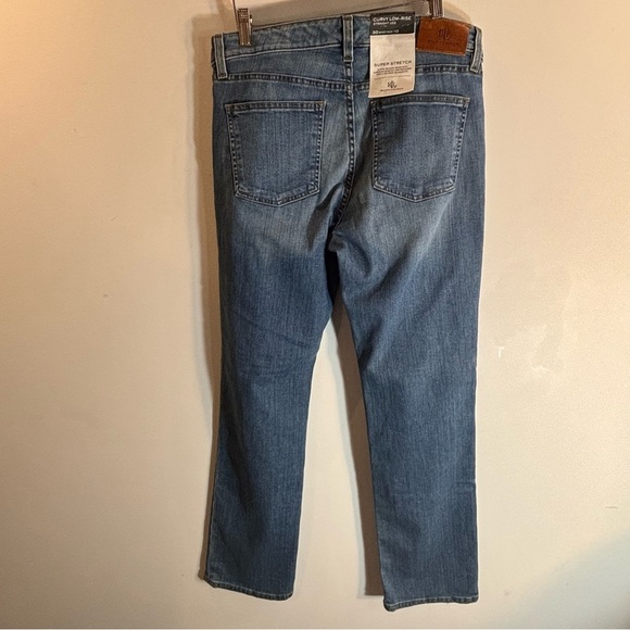 LAUREN RALPH LAUREN Black Label Sz 10 Curvy Low Rise Straight Mid-Wash Jeans NEW - Picture 10 of 10